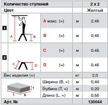 KRAUSE Rolly Двухсторонняя складная подставка 2x2 "Желтый" (арт. 130044)
