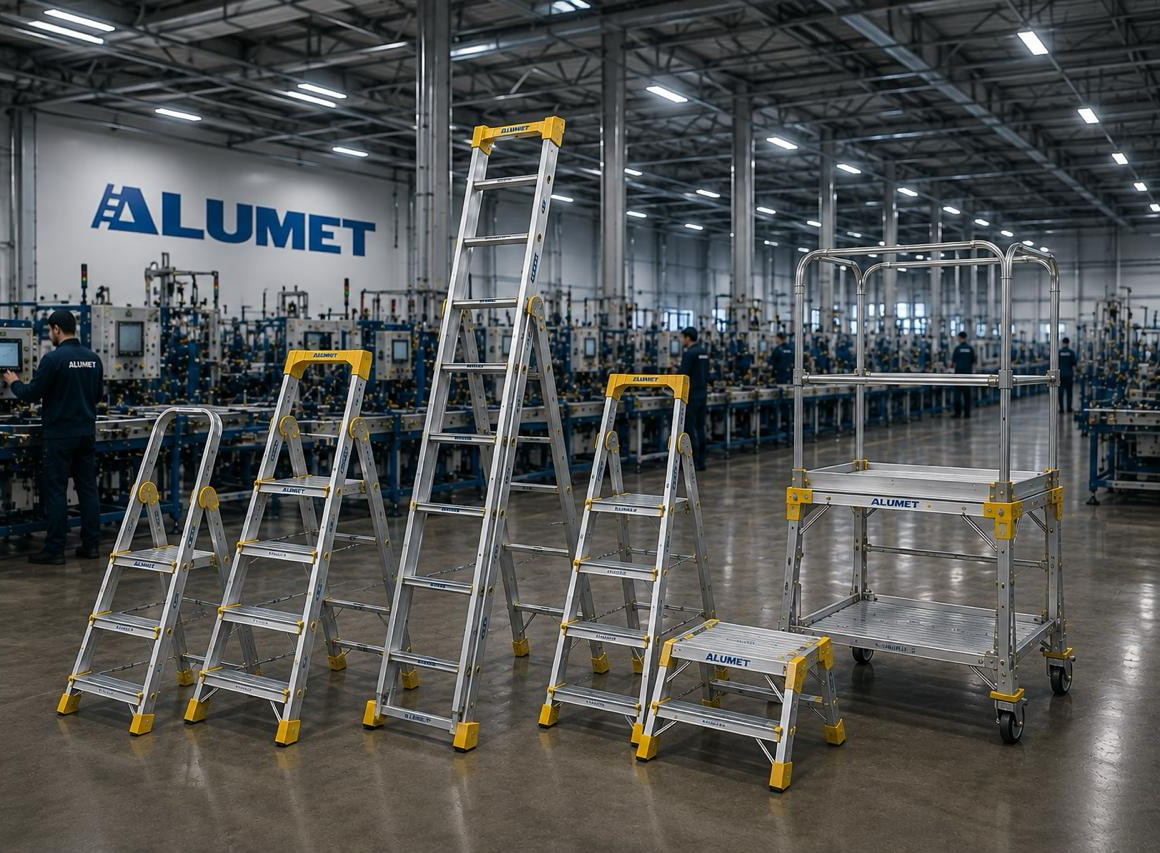 Алюминиевые лестницы и стремянки ALUMET